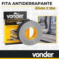 Fita antiderrapante 50mm e 15 Metros , preta VONDER - Para prevenção de acidentes em pisos lisos