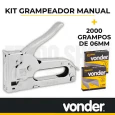 KIT Grampeador MANUAL  + 2000 grampos 06mm VONDER