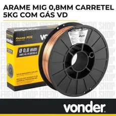 Arame Solda Mig / Mag Para Uso Com Gás 0,8mm 5kg Vonder