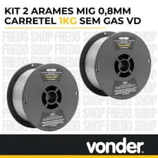 Kit 2 Arames Solda Mig / Mag Revestido Para Uso Sem Gás 0,8mm 1kg Vonder