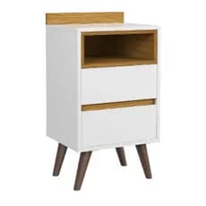 Mesa de cabeceira Álamo com 2 gavetas mais nicho e tampo com  encosto - envio tipo full