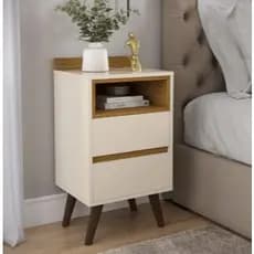 Mesa de Cabeceira Retrô Alamo 2 Gavetas Escritório Quarto Sala / Envio no Mesmo Dia