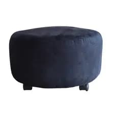 Puff Com Rodinhas Redondo Sala Quaro Rodinhas Pretas