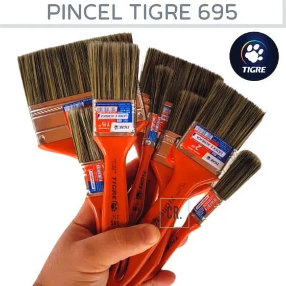 Pincel Trincha Tigre Para Pintura Com Tinta Látex e Acrílica Ref.695 Pincel Para Pintar Paredes