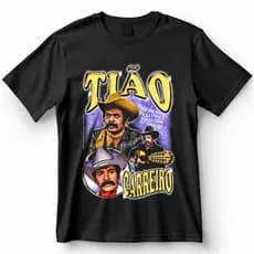 Camisa Tião Carreiro e Pardinho Sertanejo Blusa Camiseta de Cantores 100% Algodão