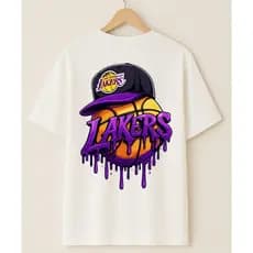 Camiseta Streetwear 100% Algodão Estampada Los Angeles Lakers Camisa Unissex Masculino Feminino