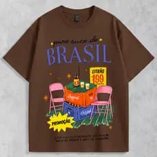 Camiseta Básica Masculina Puro Suco Do Brasil Samba Blusa 100% Algodão Bar Lançamento