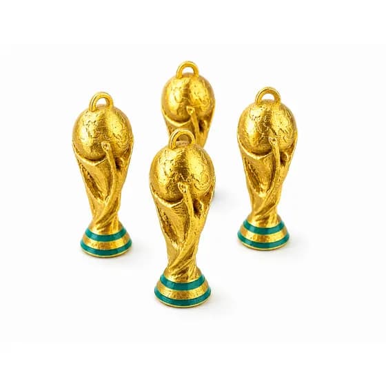 Kit 10 Chaveiros Taça Copa Dourada 5cm Lembrancinha Futebol Brinde Festa