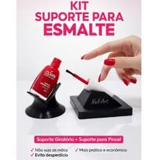 Kit Manicure Profissional | Apoio Esmalte + Suporte Inclinado para Pincel
