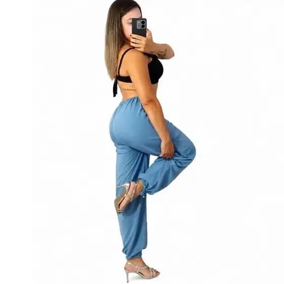 Calça Aladim ou calça  pantalona ajustável viscose verão