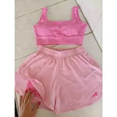 Conjunto Fitness Feminino Treino Academia Corrida Dry Fit – Top Sustentação + Short Duplo Leve