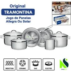 Jogo de Panelas Tramontina Inox Solar Ou Allegra Fundo Triplo
