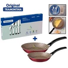 Kit Faqueiro Tramontina 24 peças Búzios Frigideira Tramontina Antiaderente Turin Frigideira Wok
