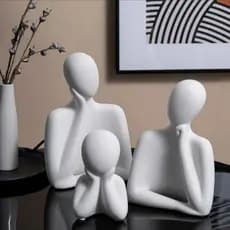 Estátua de gesso moderna, família, minimalista