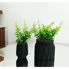 Kit Estações da Floresta, 2 vasos + planta artificial samambaia