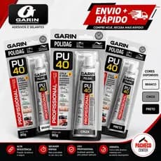Cola Pu 40 selante de uso geral 80g Alta Resistência Branco Preto ou Cinza - Garin