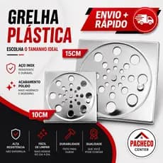 Ralo Tampa grelha Inox Quadrado Abre e fecha 10cm 100mm 15cm 150mm - Overtime