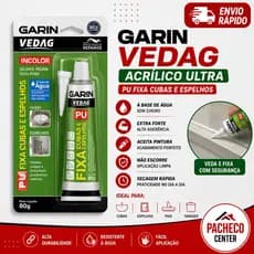 Cola Fixa Cubas Pias e Espelhos PU Polidag Bisnaga 80g Cinza - Garin