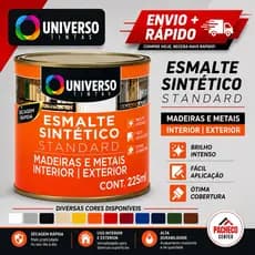 Tinta Esmalte Sintético Para Ferro Madeira e Metais 1/16 225ml Brilhante - Universo Diversas Cores