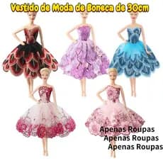 30 Centímetros Roupas De Boneca Acordeando A Princesa Vestido Com Rendas Bordados Mudar Acessórios Roupa Da De