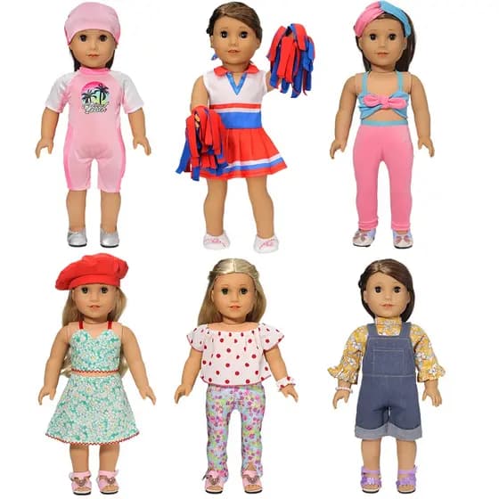 18 Polegadas Saia American Girl Boneca Babybron Cheerleting Série Esportiva Surf Yoga