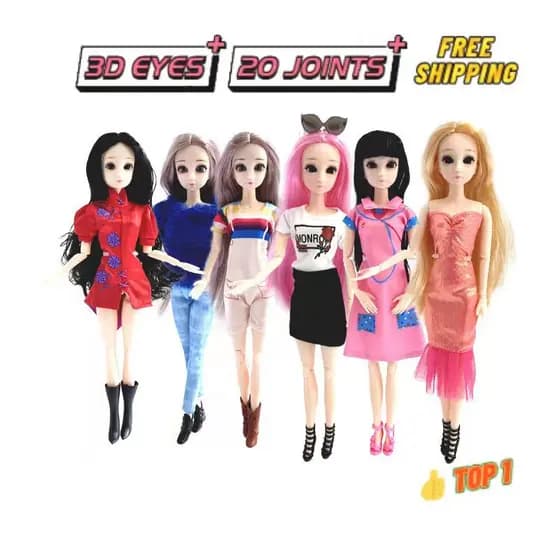 Brinquedos Para Menina BJD Boneca 3D Olho Real 20 Articulações Corpo 1/6 Presente Da Roupas Acessórios