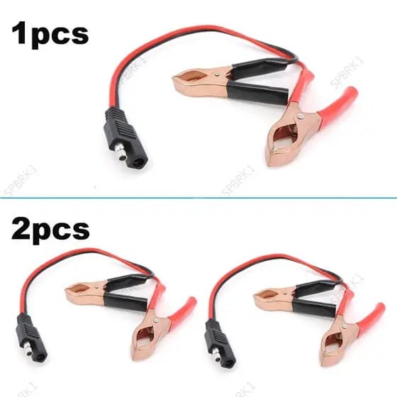 14AWG 36CM 2Pin SAE Conector Plug Para Bateria Jacaré Crocodilo Clipes Cabo Braçadeiras BRK1