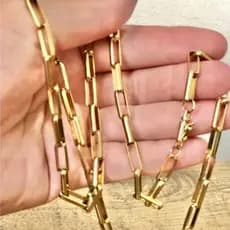 cordao de ouro masculino ouro 18k fecho de gaveta corrente banhada