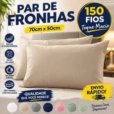 Par de Fronhas 70x50 150 Fios Poliéster Toque Macio Capa de Travesseiro