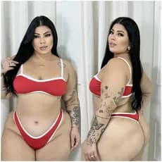 Conjunto de Biquini Feminino Plus Size Fio Dental Asa Delta Cavado Top sem Bojo Lançamento de Verão