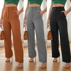 Calça Pantalona Afaiataria Com Bolso Zíper Wid leg Social Para Trabalhar