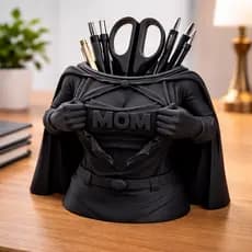 Porta Caneta Super Mãe Criativo Organizador de Mesa Decorativo Presente Dia das Mães Porta Lápis Porta Treco