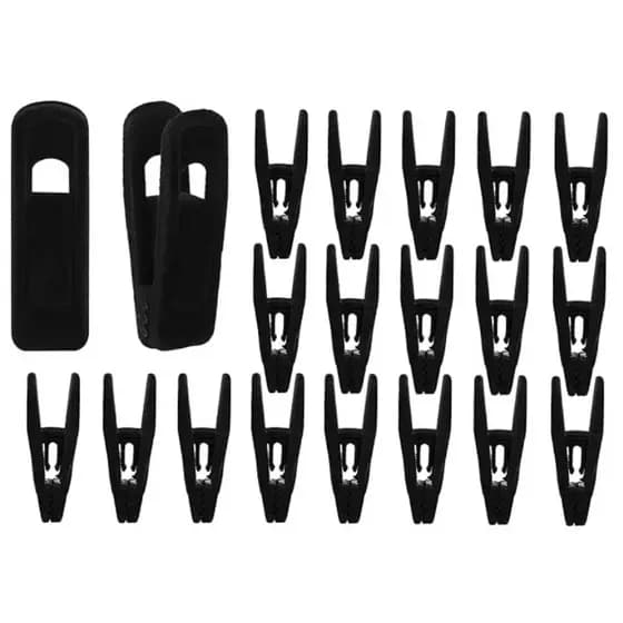 Kit 10 Unidades (5 Pares) de Presilhas de Veludo Preto para Cabides – Ideal para Roupas Delicadas