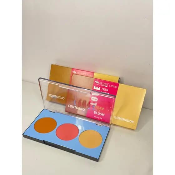 Paleta 3 em 1 Max Love – Iluminador, Contorno e Blush