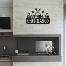 Decoração Área de Churrasco Area Gourmet Placa Decorativa Cantinho do Churrasco Quadro Cantinho do Churrasco Quadros Escultura de Parede Placa Personalizada Placa Decorativa Churrasqueira Plaquinhas Decorativas MDF 3mm Fosco Preto e Branco