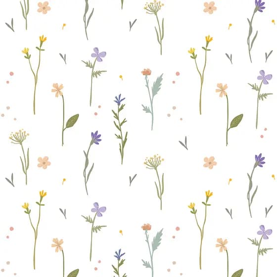 Papel de Parede Adesivo Texturizado Infantil Aroma das Flores 10m x 50cm