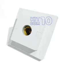 KIT 10 Plafon Quadrado Plafonier Sobrepor Luminária lustre Branco Bocal Soquete Porcelana E27 PVC RESISTENTE Teto