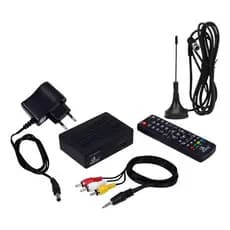 Kit Conversor Digital Hd Hdtv E Antena Interna Digital De Tv Preto