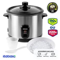 Panela de Arroz Elétrica Itatiaia Aço Inox 1,5L 110v ou 220v