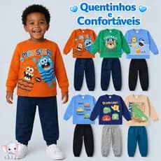 Conjunto Moletom Infantil Menino Bebê 1-3 Conjunto Infantil Moletom