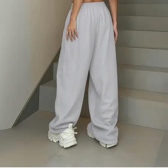 Calça Unissex Moletom Baggy Streetwear Básica Wide Leg Gym versátil HipHop 100% Algodão Premium Confortável Exclusiva