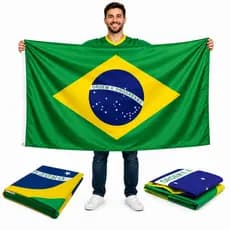 Bandeira do Brasil 90x150cm Grande 100% Poliéster Resistente Copa Do Mundo Torcedor Seleção Brasileira Eventos Decoraões