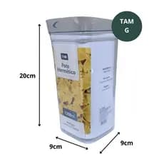Kit 3 Potes Herméticos Mantimentos Tampa Trava Organização Cozinha Armazenamento Alimentos Cristal Empilhável Casa