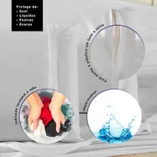 Protetor de Travesseiro Impermeavel 68x48cm Capa Fronha Antiacaro Antialergico Protecao Cama Quarto Casa Lavavel