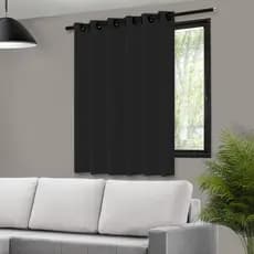 Cortina Blackout com Ilhós 140x140cm Corta Luz Térmica Decorativa Quarto Sala Casa Bloqueia Sol Tecido Resistente