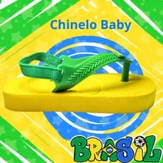 Chinelo Baby Bebê Com Elástico Confortável Antiderrapante Brasil Bandeirinha Copa 2026