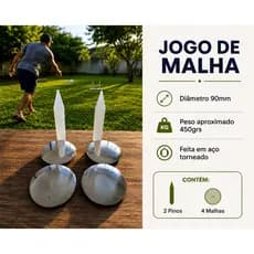 Jogo De Malha Popular Praia Campo Cromada Aço Conjunto
