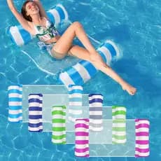 Kit 02 Boia Rede Esteira Cama Flutuante Reclinável Inflável Espaguete Cadeira Flutuante De Piscina