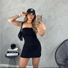 Vestido Feminino Tomara que Caia Tubinho Curto Malha Canelada Casual Fashion