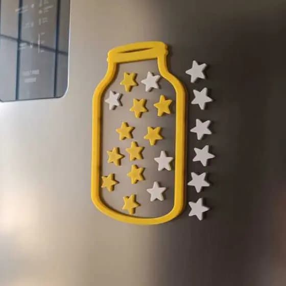 Quadro de Recompensa Infantil com estrelas magnéticas - Impressão 3D